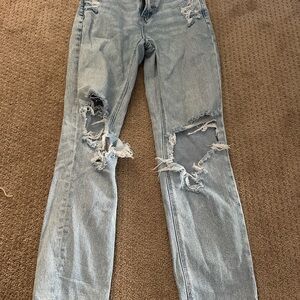 American Eagle Outfitters Light Blue Distressed Skinny Jeans